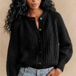 Sezane Black Emile Cardigan